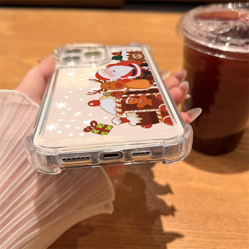 Merry Christmas New Year Gifts Transparent Tpu Phone Case For iPhone 16 15 14 13 12 11 Pro Max SE2 X XS XR 7 8 Plus Clear Cover