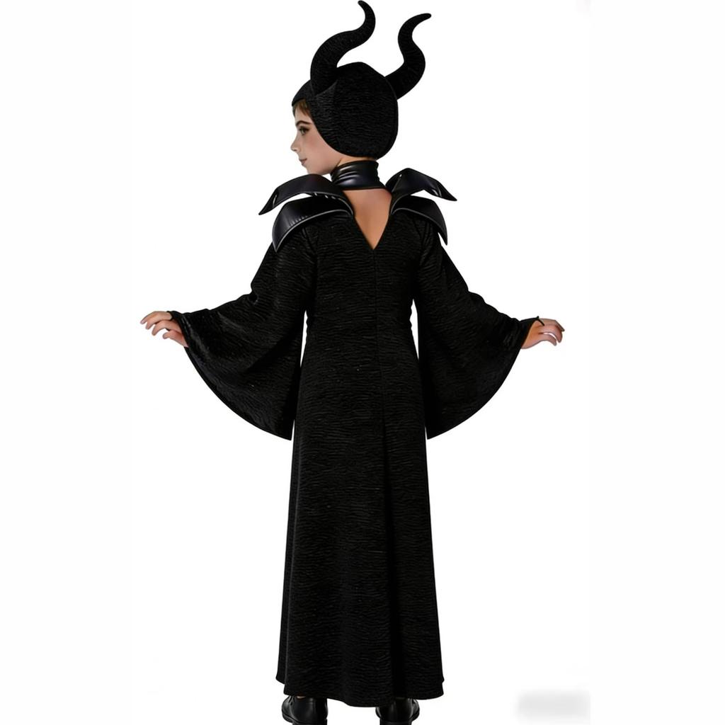 Kids Dark Witch Cosplay Costume, Punk Style Vampire Queen Halloween Outfit
