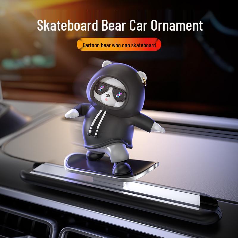 Cartoon Bear Sliding Skateboard Dashboard Ornament