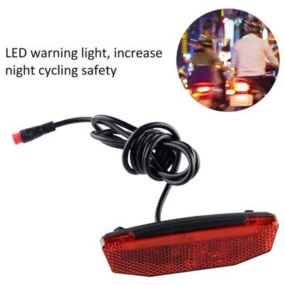 6-60V Bicycle Rear Tail Light Cycling Lamp Bicycle Light Electric Bicycle Safety Warning Ebike Tail Lamp Accessories Waterproof
