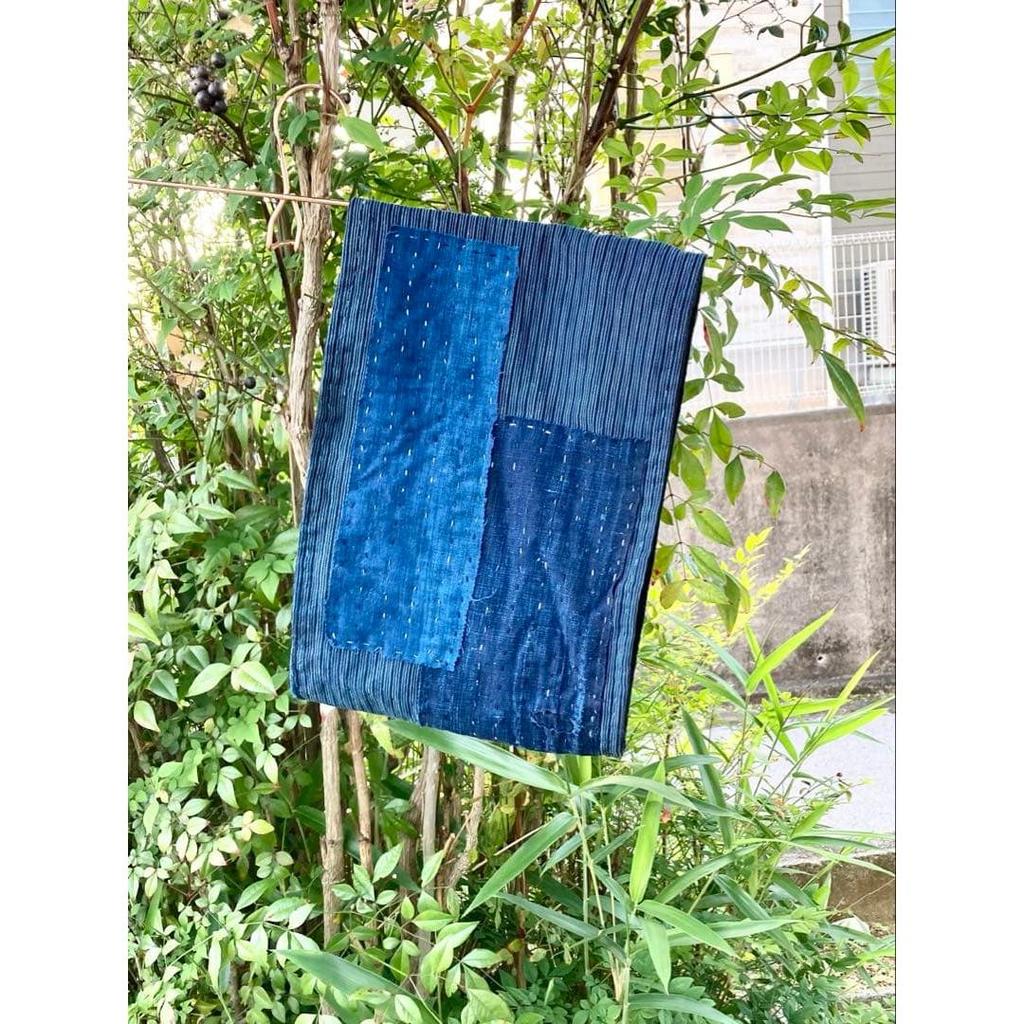 Used B80 Rags Snood Old Cloth Remake Indigo Dye Patchwork Sewing Sashiko