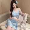 Sexy pajamas summer feminine suspender pajamas ice and snow silk jacquard pajamas high-end silk skirts cool