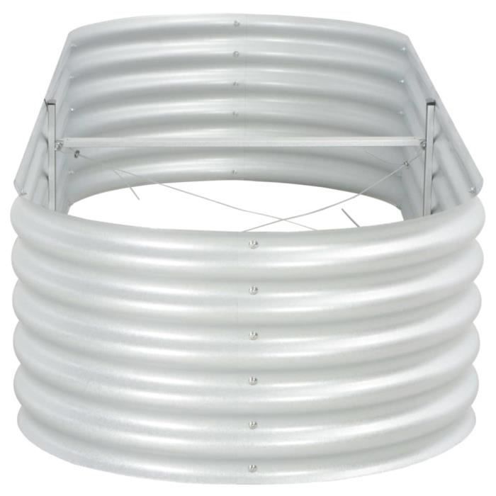 Jardinière - vidaXL - 240x80x44 cm - Acier galvanisé - Argenté - Rectangulaire