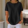 New Fashionable Knit Short-Sleeved Round Neck Pullover Loose T-shirt Top