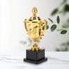 Goldene Plastiktrophäe Goldener Pokal mit Deckel Spiel-Match-Trophäe Rosenmuster Siegerpreis Trophäe für Meisterschaften Turniere
