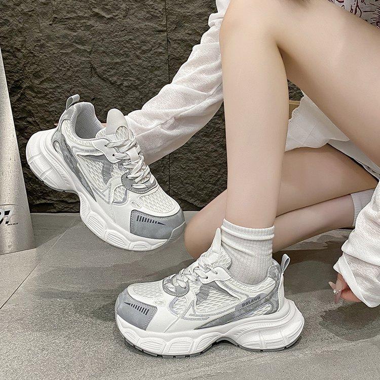 Platform Dad Shoes Women's Summer Height Increase Forrest Gump Shoes 2025 Super Fire New Popular Versatile Breathable Sports and Leisure Shoes