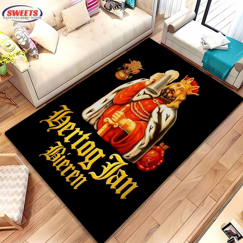 3D Printing H-Hertog Jan LOGO Large Carpet for Home Living Room  Kids Bedroom Mat Sofa Doormat Kitchen Floor Rug Anti-slip Decor