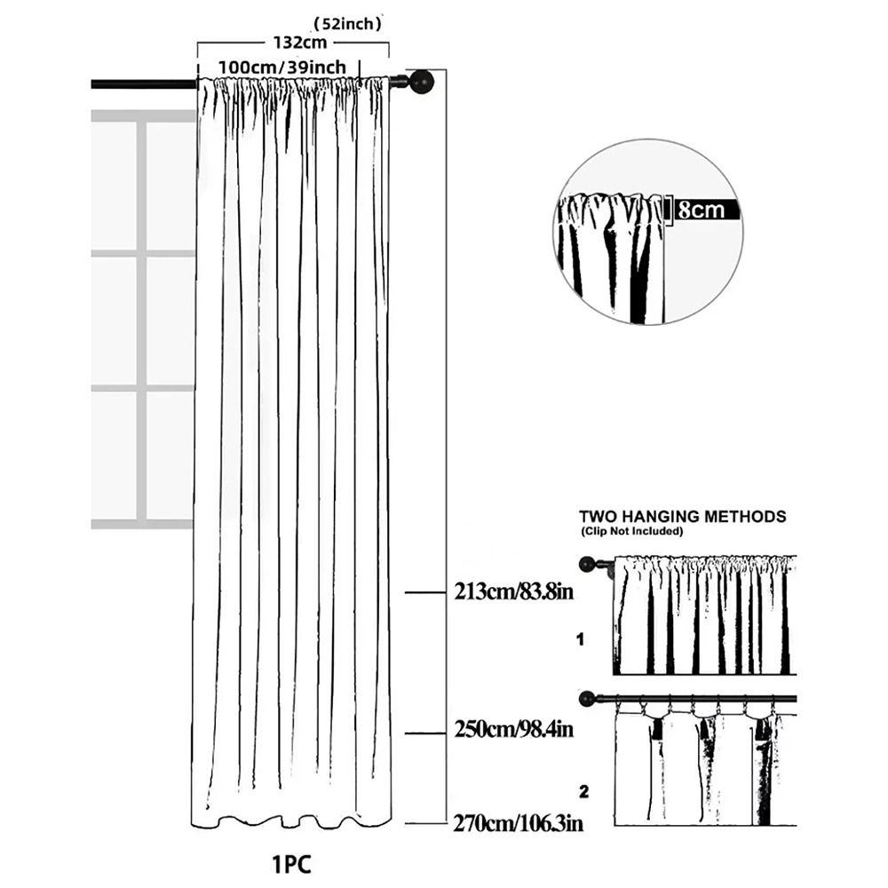 1Pcs Rod Pocket Lace Curtain 150x200cm Window Drape Shades New Sheer Curtain  Living Room Decoration