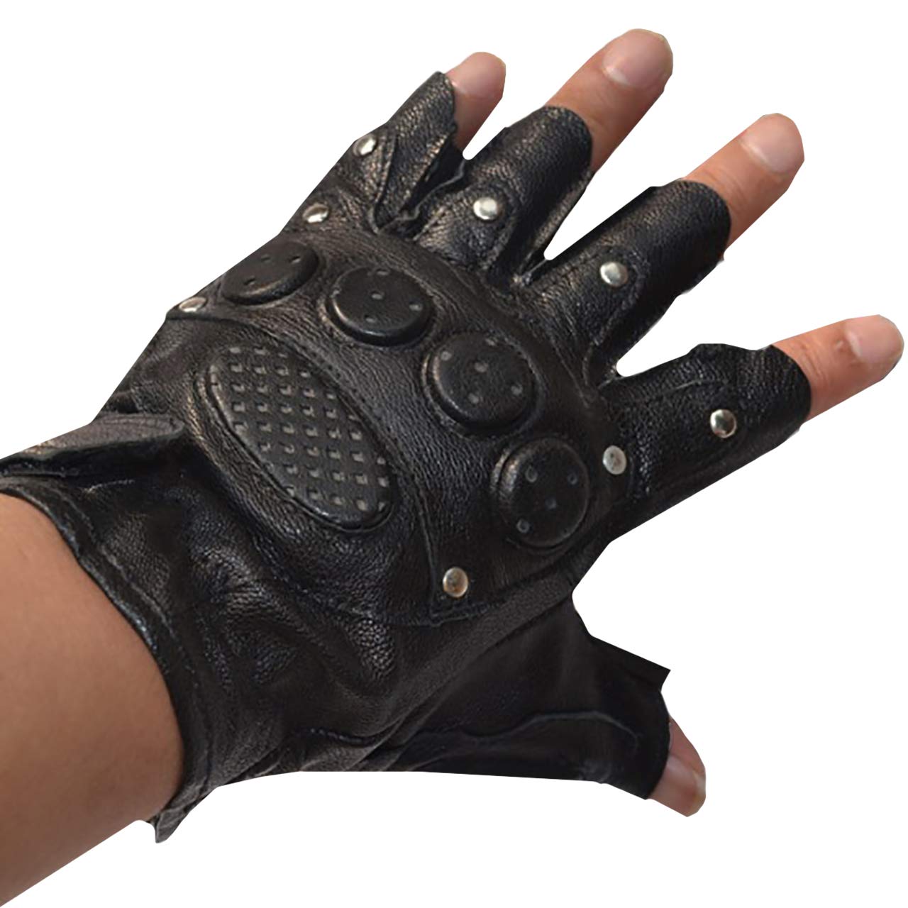 

WHITE FANG Кожаные перчатки без пальцев для и NT055 Мужские мотоциклетные, велосипедные, для вождения, тренировочные, (01 черный)