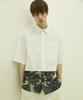 Hi Two [Unisex] Striped Flower Print Shirt White
