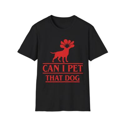 Can I Pet That Dog T-Shirt | Dog Silhouette Floral Graphic