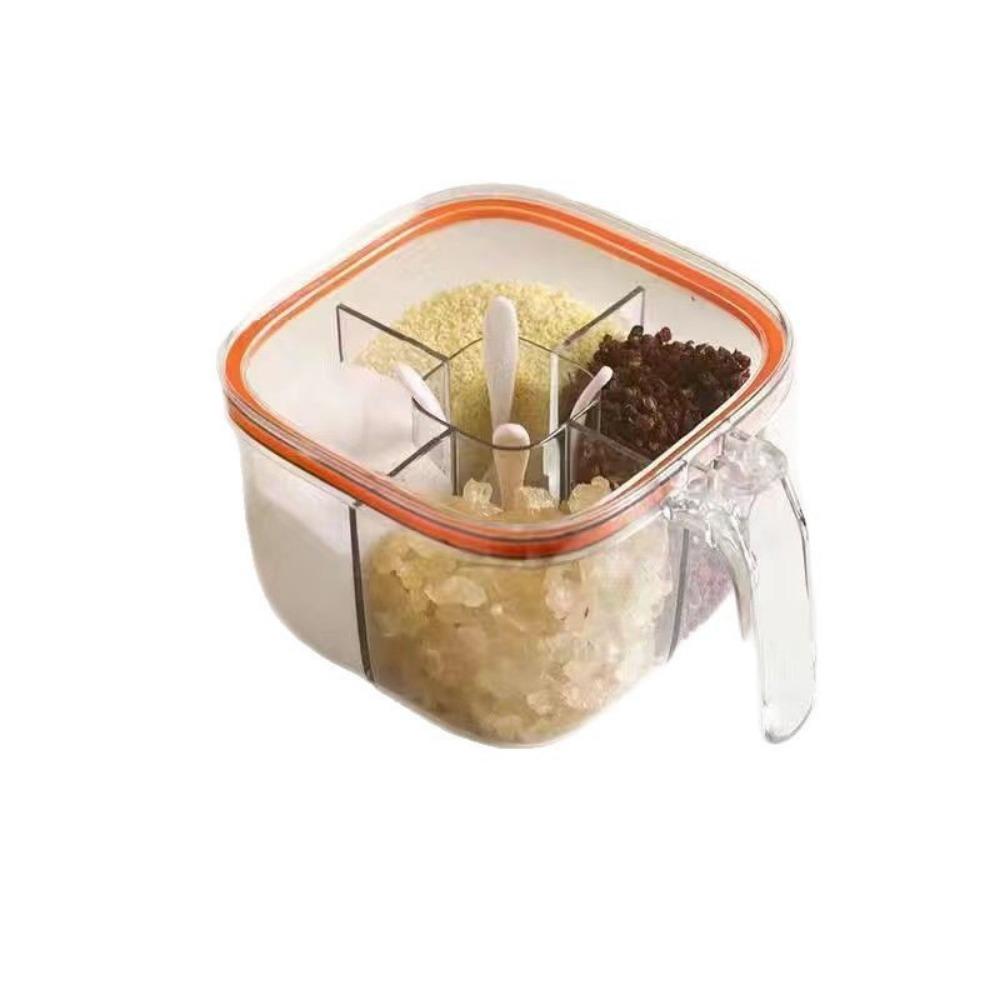 Transparent Seasoning Box Multi Grid Storage Jar New Seasoning Jar  Glutamate Pepper Storage