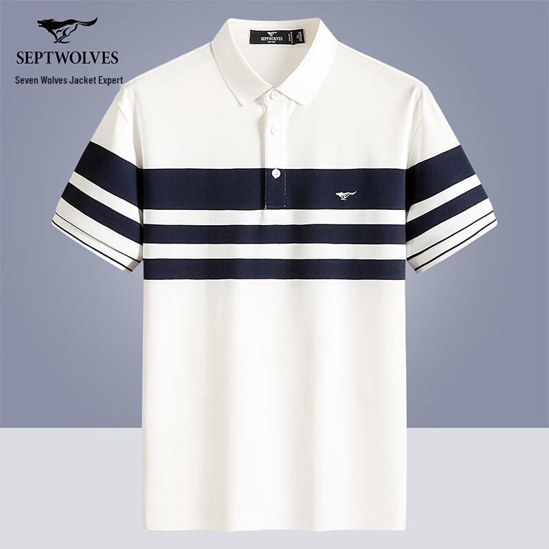Septwolves Men s Striped Cooling Polo Shirt 180/96A