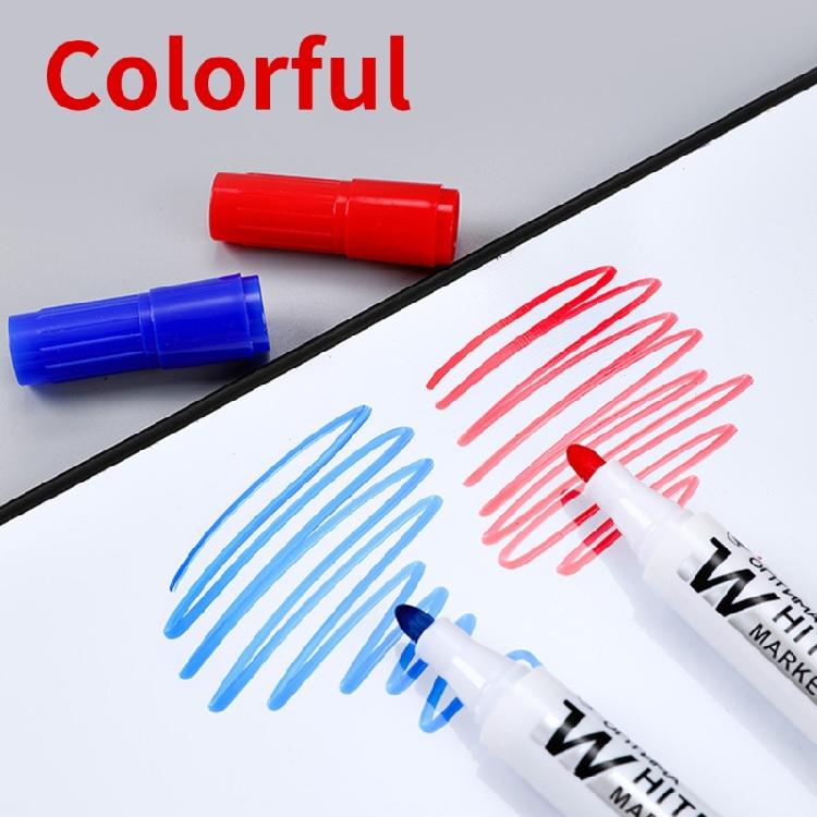 10Pcs Erasable Whiteboard Marker 2.0mm Line Width Marker Water Based Inks Quick Drying for Office Black Redness Or Blue