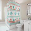 TU Winter Snowflakes Reindeer Shower Curtain Christmas Holiday Bathroom Decor Waterproof Fabric Festive Home Décor Modern Style