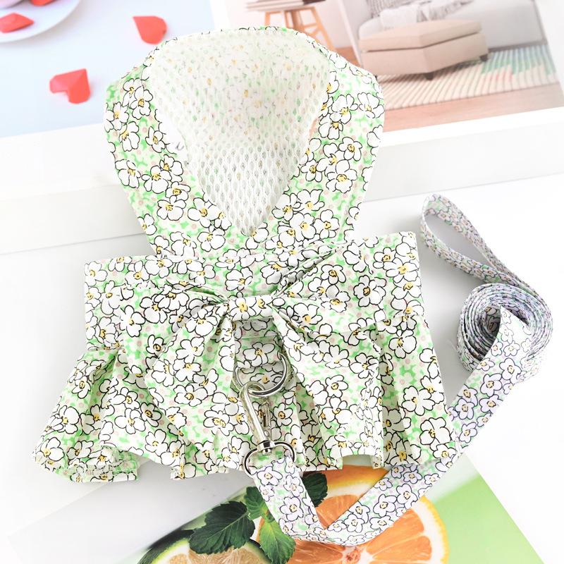 

Одежда для питомцев поводок одежда юбка принцессы нагрудный ремень маленькая собака весна лето XXL зелёный