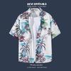 Hot-selling Couple Flower Shirt South East Asia Style Hawaiian Beach Wear Loose Casual Jacket Spot