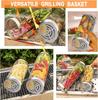 1 Stück-Rollender BBQ-Grill Outdoor-Grillkorb Edelstahl-Grillzylinder BBQ-Netz