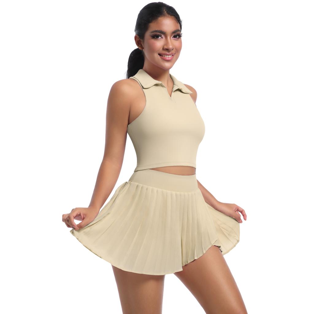 Nessaj Yoga Set Mit Porckets Frauen Workout Kleidung Hohe Taille Kleid Shorts Ärmellose Weste Fitness