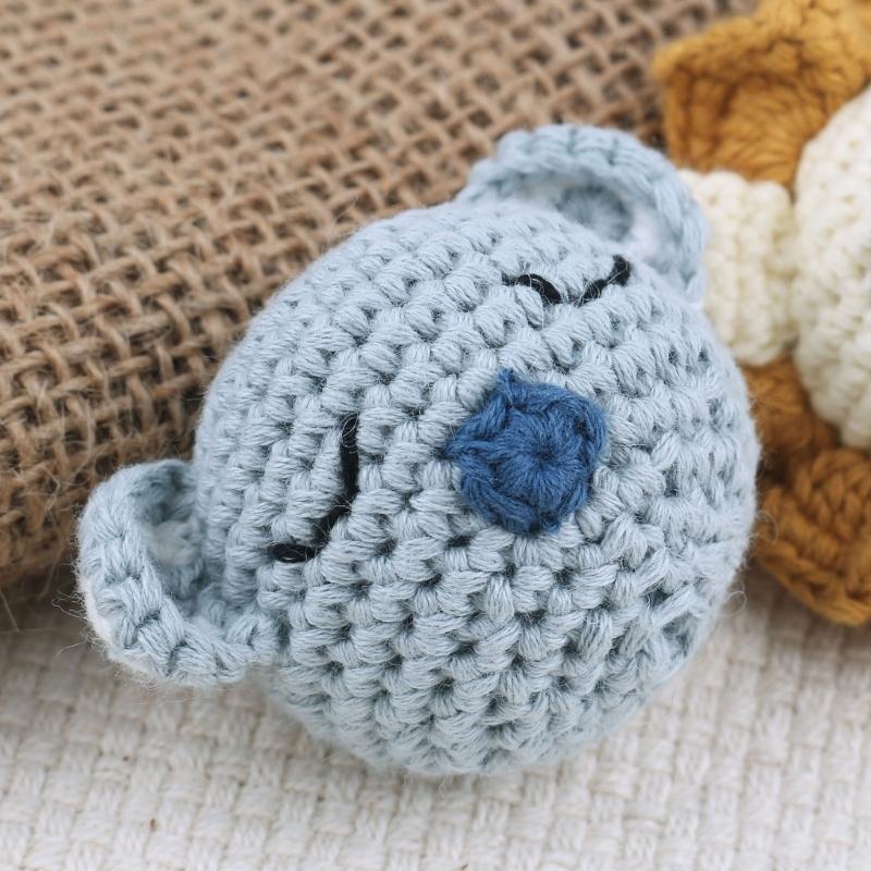 Uncinetto Testa di Animale Lavorazione a Maglia Perline Fai da Te Catena per Ciuccio da Bambino Accessori Masticabili Dentizione per Neonati e Bambini Piccoli Fatto a Mano Durevole