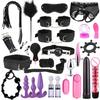 SacKnove  Soft Nylon Luxury 26pcs Alternative Set Implementos De Tied Gear Sex Toys Restraint Bondage Kit for Adult