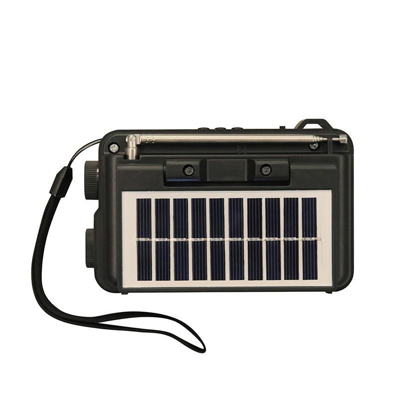 Solar-Powered Bluetooth Speaker with FM Radio, Card Slot, USB, and Multi-band Antenna