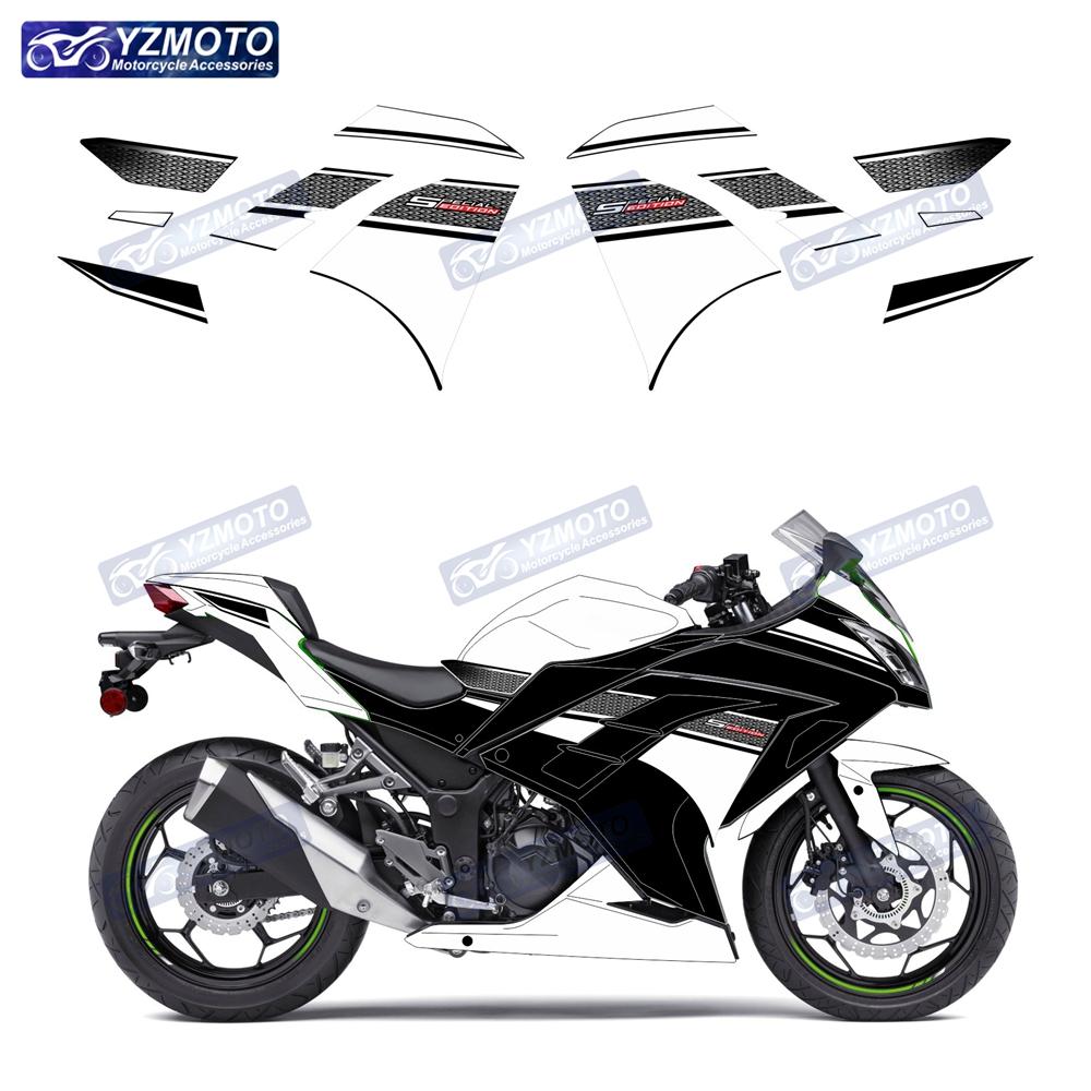 For Kawasaki NINJA300 Ninja300 EX300 Motorcycle Fairing Shell Decal Reflective Waterproof Racing Outer Panel Sticker Decoration