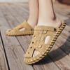 Mode 2024 Sommer Neue Herren Sandalen Mode Komfort Strandschuhe Herren Baotou Schuhe und Hausschuhe Belüftete Anti-Rutsch Sandalen Hausschuhe
