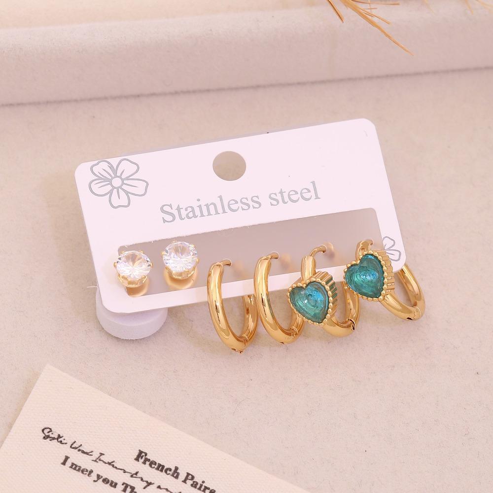 Crystals Stud Earrings Vintage Ear Accessories New Ear Rings  for Women Girls