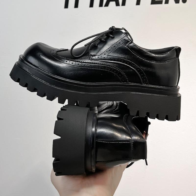 Fashion High Quality Platform Derby Shoes for Men British Port Style Casual Leather Shoes Fashionable Premium Shoes Men Leather Original