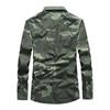 Camouflage Spring and Autumn Pure Cotton Long Sleeved Shirt for Men, Middle-aged and Young People, Casual Shirt Workwear, Military Shirt