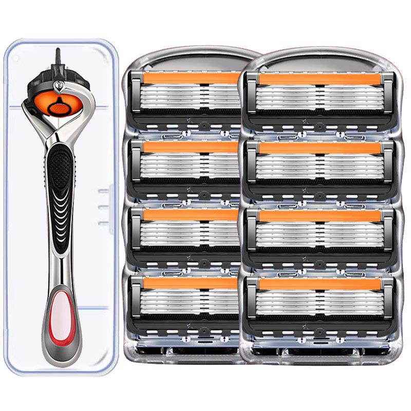 Five-Layer Manual Beard Razor with Replaceable Blades for Men