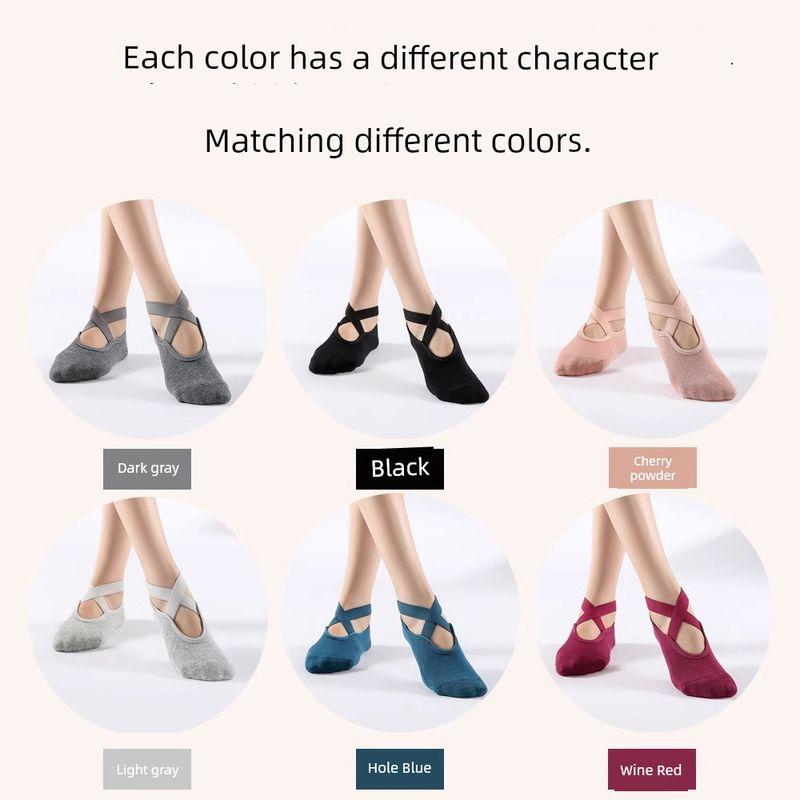 

Носки для пилатеса и йоги, нескользящие, балетные шнурованные носки с пятью пальцами, дышащие, нескользящие силиконовые спортивные носки, элегантные ремешки Non Slip yoga Pilates socks color of your choice]