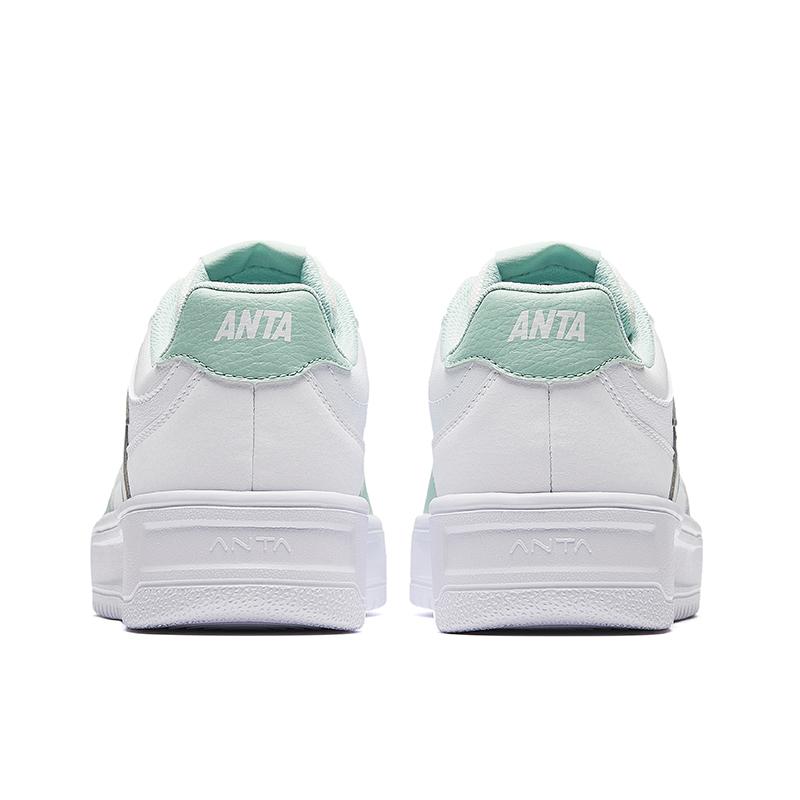 New Anta Anti-Slip And Wear-Resistant Coverage Low-Top Skateboard Shoes Women's White Green 922528003Q-4