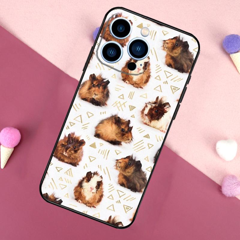 Pattern Guinea Pig Cute Case For iPhone 16 15 Pro Max 11 12 13 Mini 14 15 Pro Max 16 Plus XR 16e Phone Back Cover