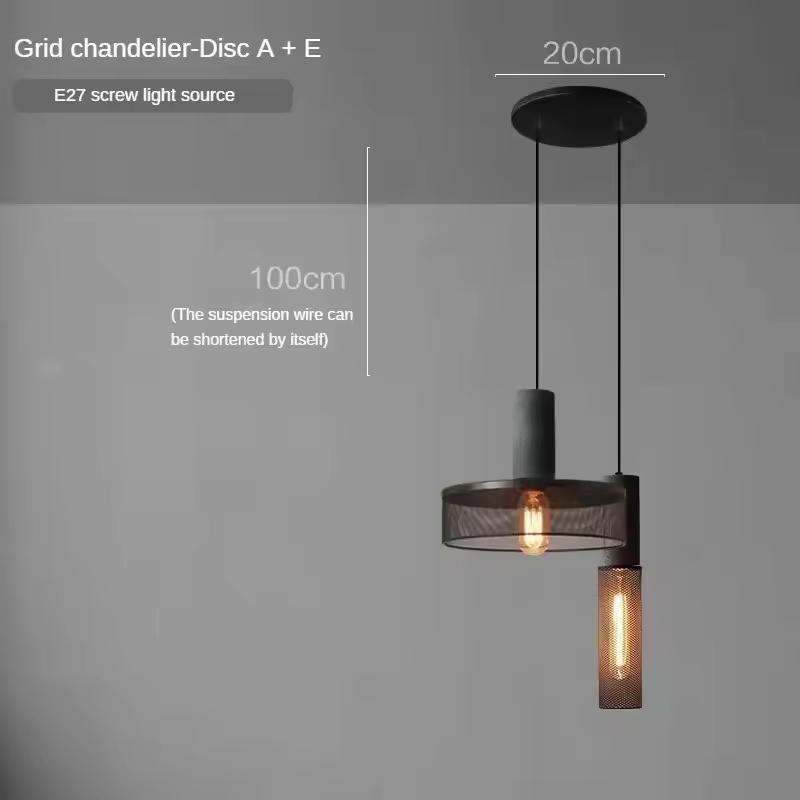 Vintage restaurant pendant light corridor cement column forged iron lampshade LED E27 coffee shop home decoration pendant light