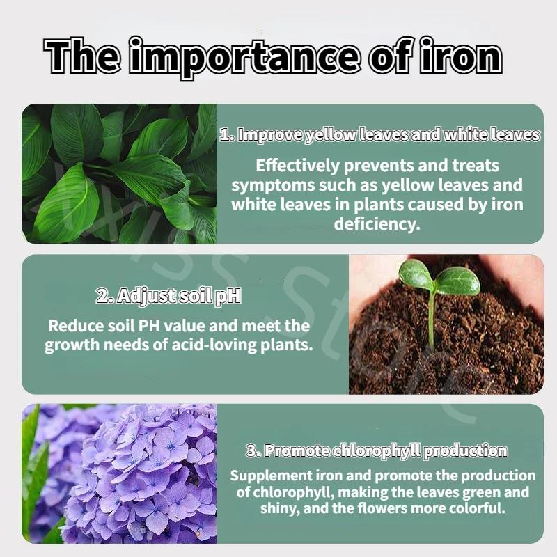 500g Ferrous Sulfate Flower Fertilizer Soil Improvement Acid Rose Rose Camellia Green Laurel Orchid Yellow Leaf Fertilizer
