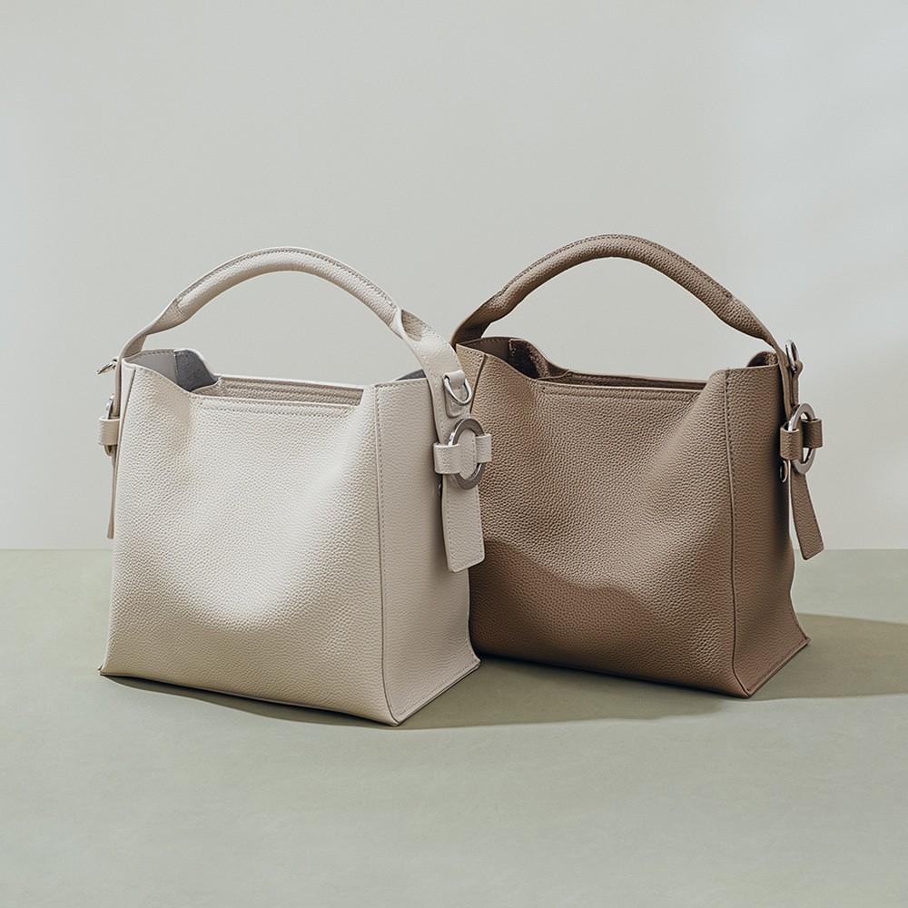 Genuine Leather Women's Bag First-layer Cowhide Bucket Bag Niche Design New Large-capacity Portable Shoulder Bag
