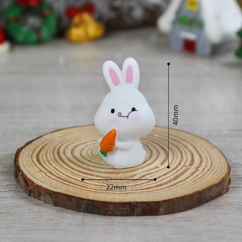 Christmas Resin Decorative ItemsMini Little Rabbits and Cute Cartoon Animals for Decoration and Landscaping