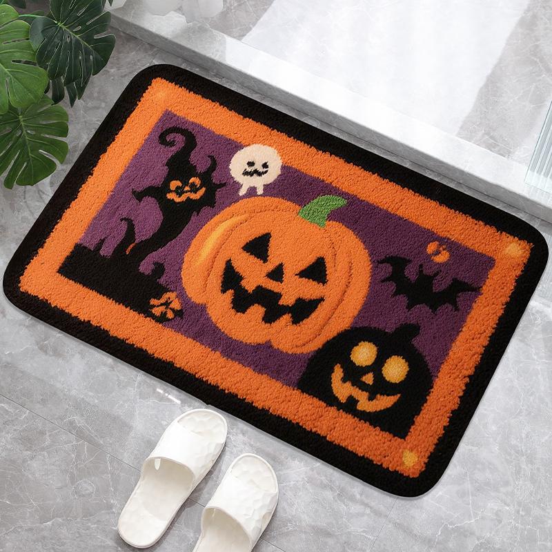 Moonnight Kitten Printed Bathroom Anti Slip Floor Mat, Washbasin Absorbent Foot Mat, Shower Room Small Carpet, Bathroom Door Mat