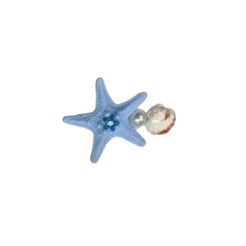 

Summer New Super Fairy Colored Starfish Hair Clip Sweet Bangs Side Seaside Vacation Duckbill Accessory синий