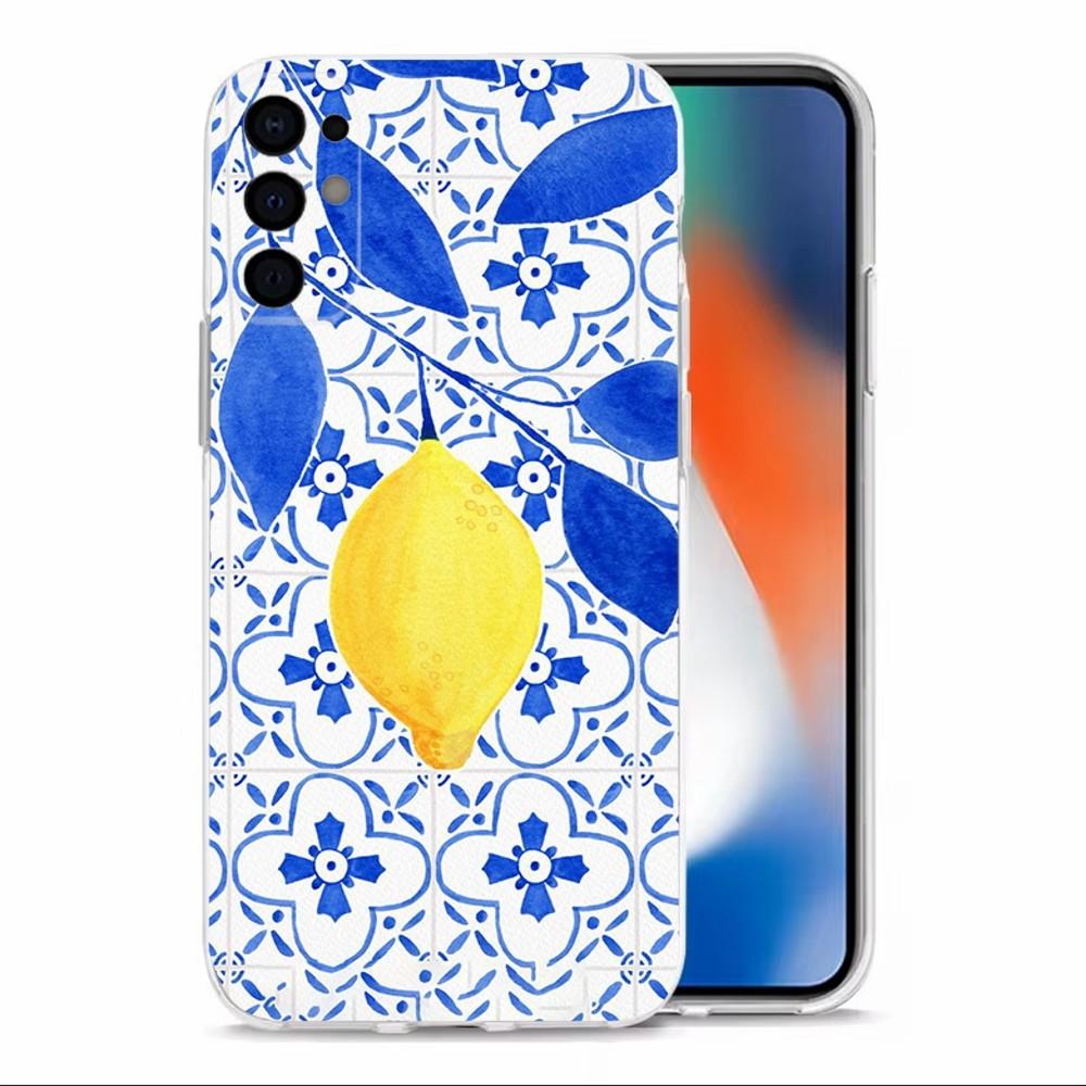 Fruit Mediterranean Lemon Phone Case  For Samsung S30,S23,S21,S22,S20 Ultra,S20 FE lite,S10,S9,S8PIus Transparent Shell