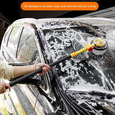 Car Cleaning Brush Car Wash Foam Brush Automatic Rotary Long Handle Cleaning Mop Chenille High Pressure Washer for Auto Cleaning