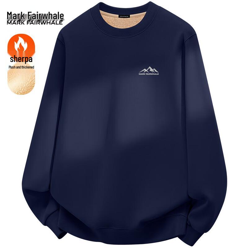 Mark Fairwhale Men's Winter Sherpa Fleece Lined Crew Neck Sweatshirt