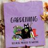 Summer Women Fashion T-shirts Funny Gardening Because Murder Is Wrong Black Cat Graphic T-Shirt Vintage Ladies Tee Female Shirt