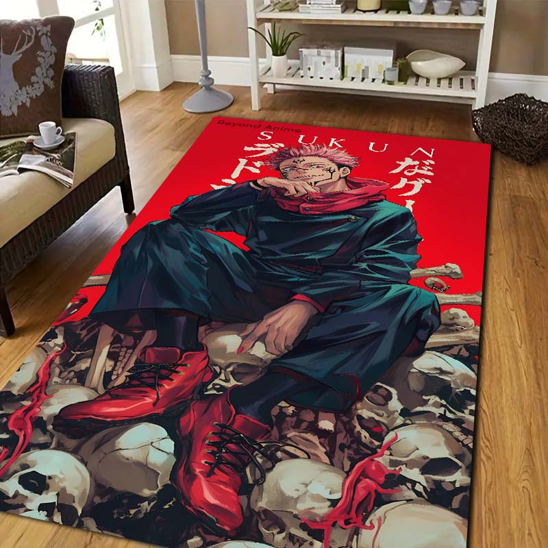 

3D Jujutsu Kaisen Anime Cartoon Itadori Yuji Carpet Rug for Bedroom Living Room Home Sofa Decoration,Game Large Decor Floor Mat 40x60cm