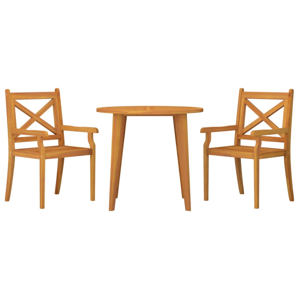 3 Piece Garden Dining Set Solid Acacia Wood