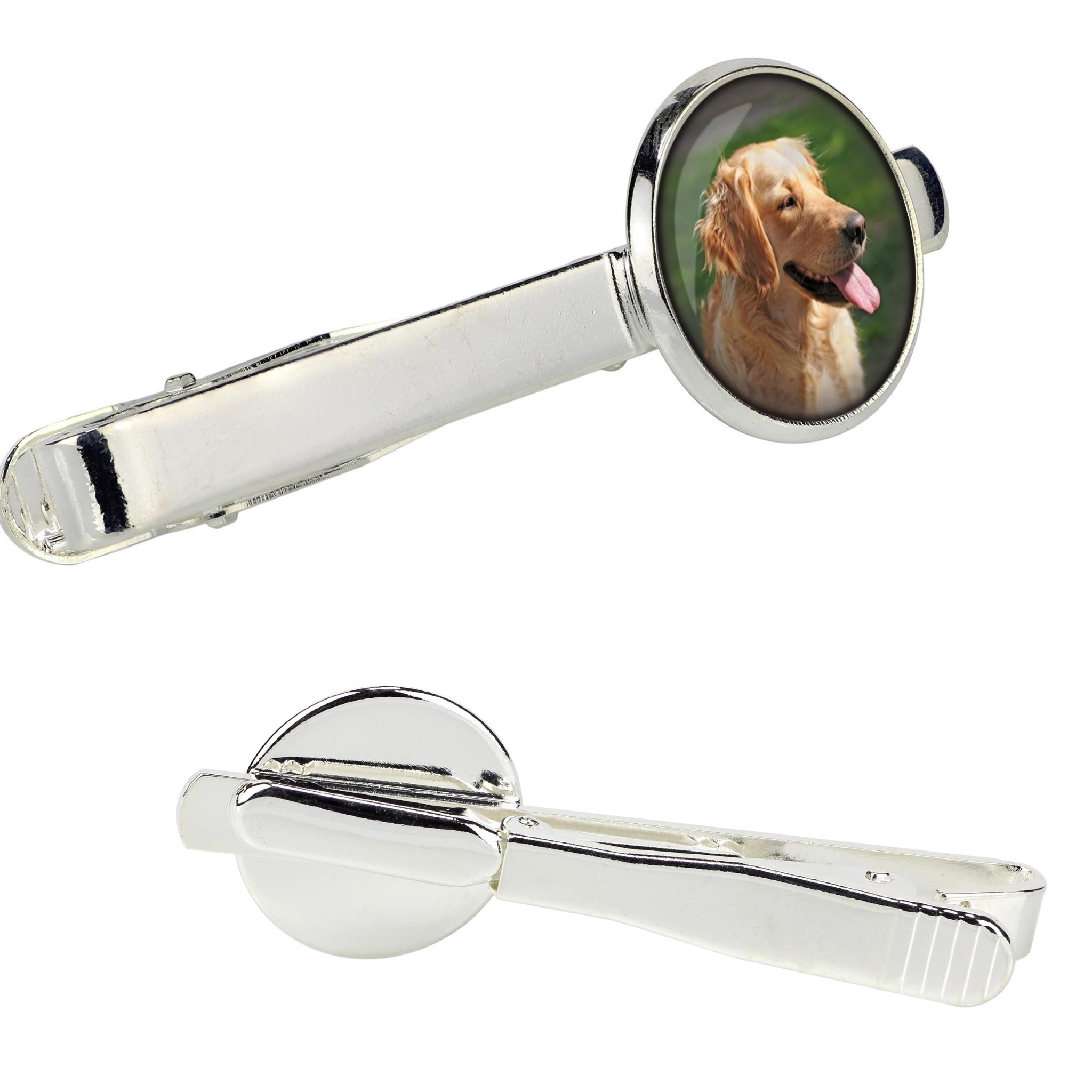 

Golden Retriever - tie clip in a box, stylish tie, personalized jewelry from the Art-Dog brand срібний