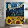 Stylish Sunflower Field Shower Curtain - Vibrant Art Print For Home Decor - Waterproof Bathroom Curtain With Hooks Easy-Clean