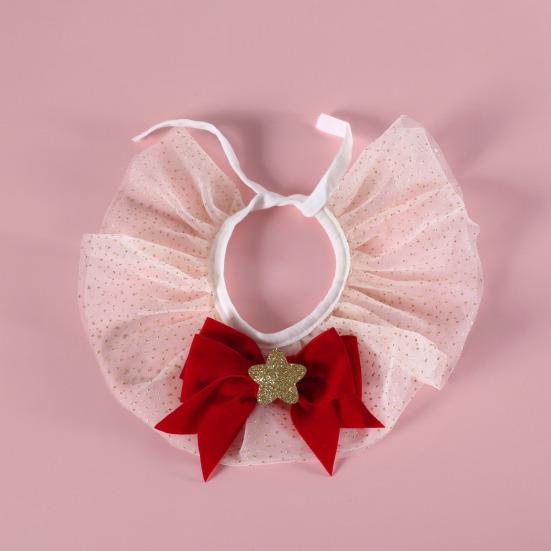 2Pcs/Set Pet Christmas Clothing Princess Style Design Adjustable Christmas Parties Scarf Hat Set Festive Pet Attire